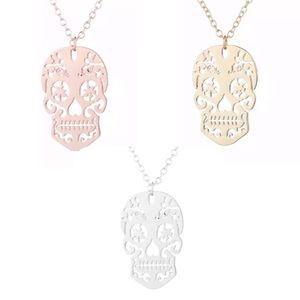 Skull skeleton filigree necklace